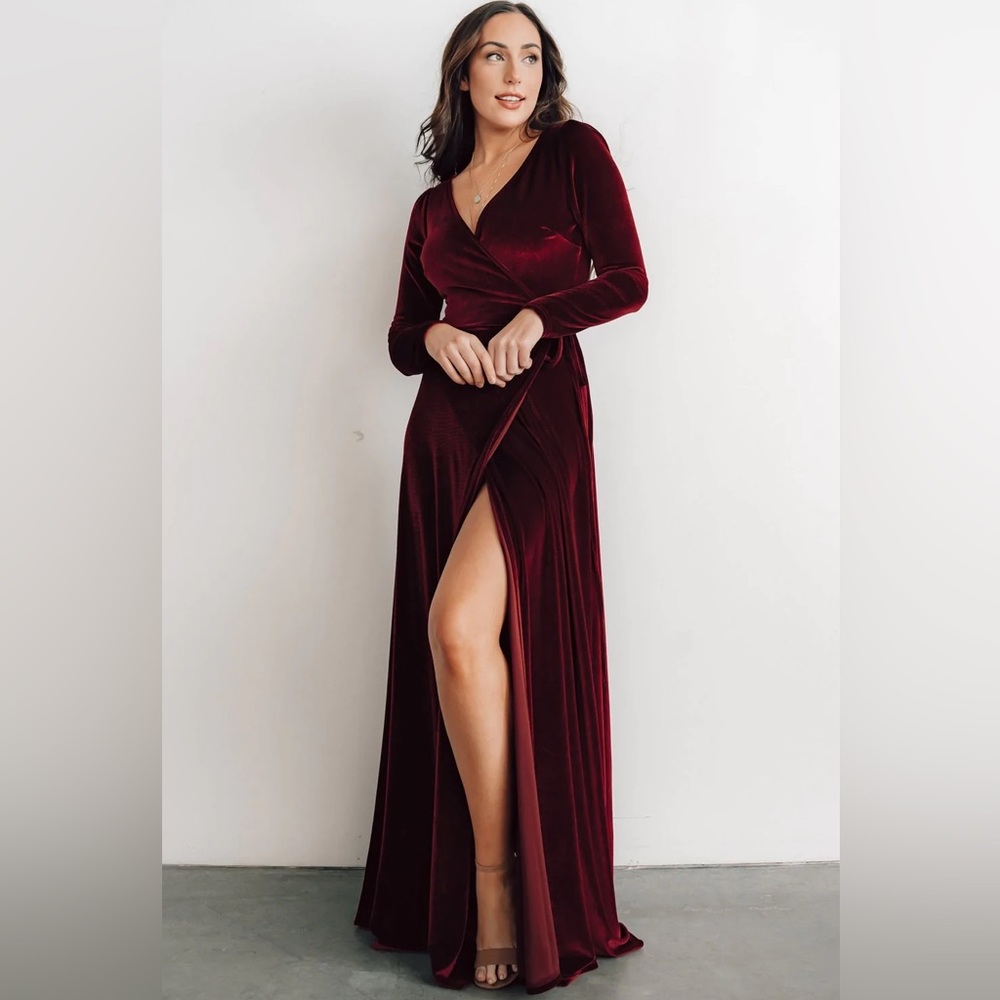 Esmerelda Velvet Wrap Maxi Dress